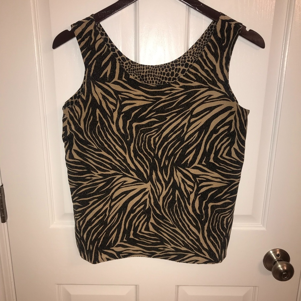 100% Silk Chico's Reversible Tank Size Size Small